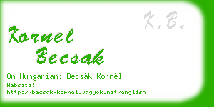 kornel becsak business card