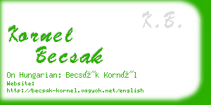 kornel becsak business card